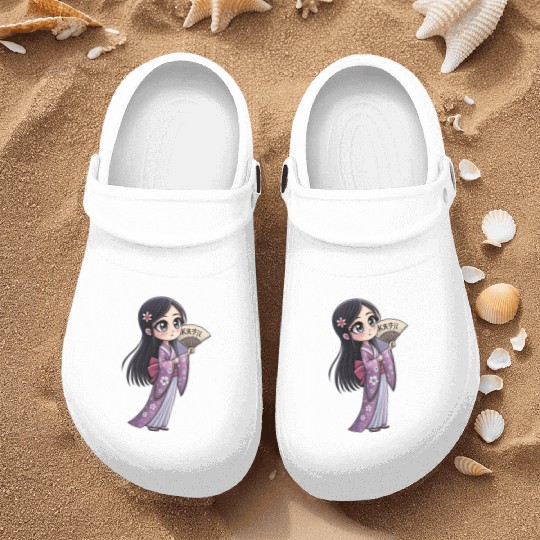 Cute Chibi Geisha Anime Inspired Kimono Design Nurse Clogs