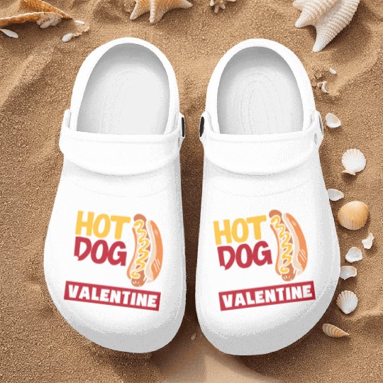 Hot Dog Is My Valentine Fun Design Nurse Clogs