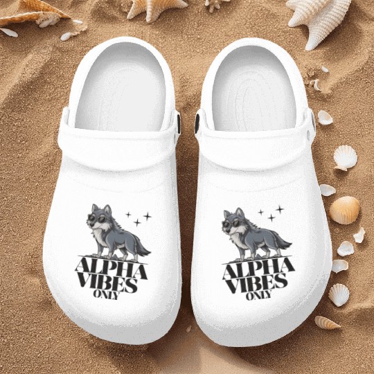 Beautiful gift idea funny quote design Alpha Wolf Nurse Clogs
