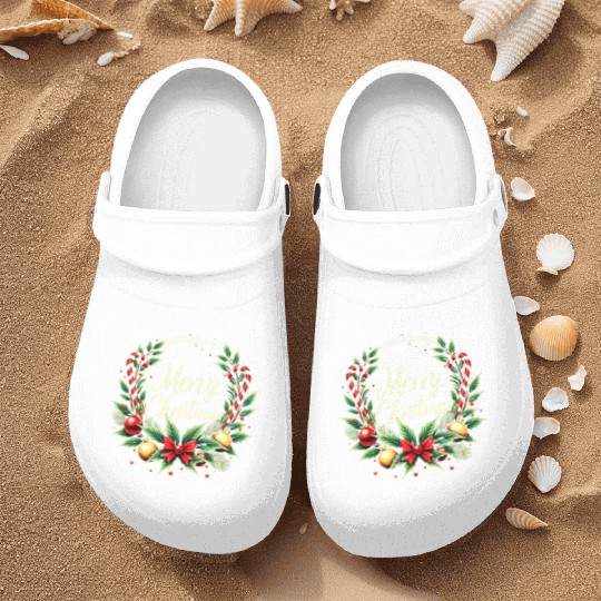 Spread Joy - Festive Merry Christmas Wreath Nurse Clogs