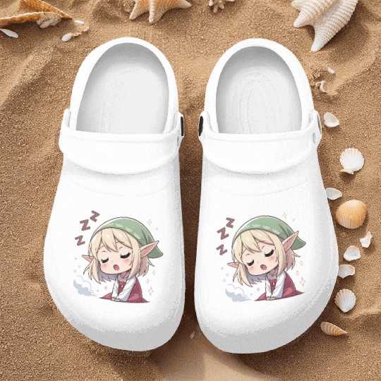 Sleepy Sprite: Cute Elf Napping So Lovingly Nurse Clogs