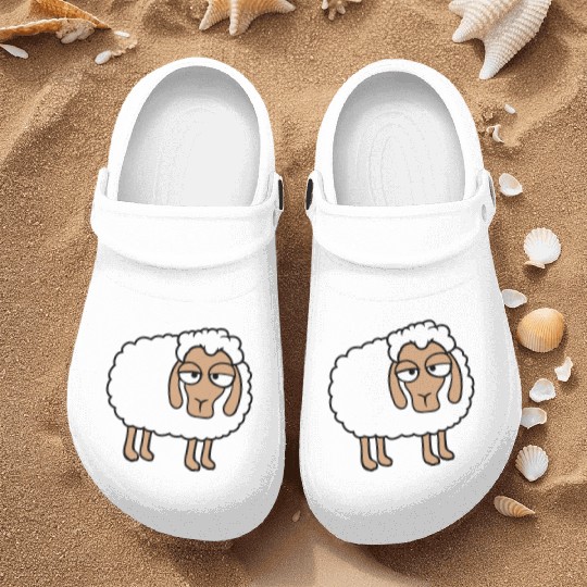 Sheep Tired Bored Look Little Sweet Lamb Bad Mood Nurse Clogs