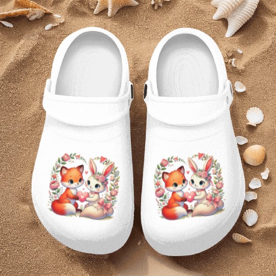 Beautiful couple heartvalentine's day design Nurse Clogs
