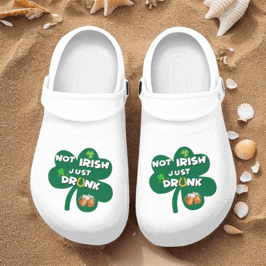 st patricks day NO IRISH JUST DRUNK Nurse Clogs