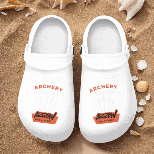 Orange Black Typography Archer Archery Dad Coach Nurse Clogs