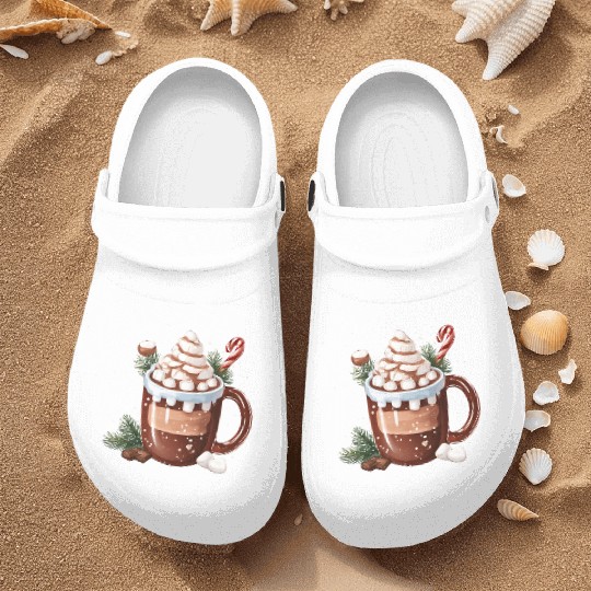 Festive Hot Chocolate with Marshmallows Nurse Clogs