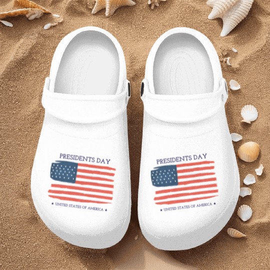 US flag.Presidents Day Nurse Clogs