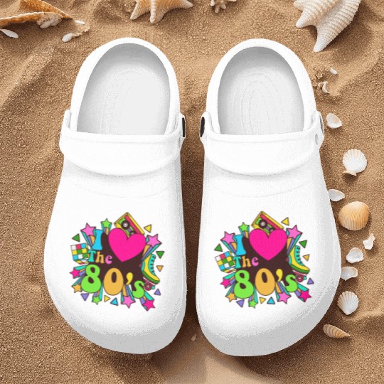 Retro 80s Style design – Perfect for Nostalgia Fa Nurse Clogs