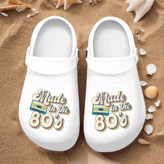 Retro 80s Style design Perfect for Nostalgia Fans Nurse Clogs