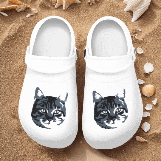 Cat Lover Realistic Pet Face Cute Cool Kitten Head Nurse Clogs