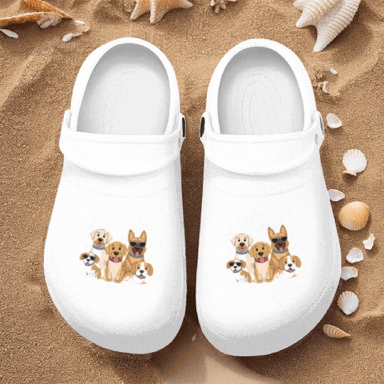 Cute Dog Squad Funny Puppy Pack Design Nurse Clogs