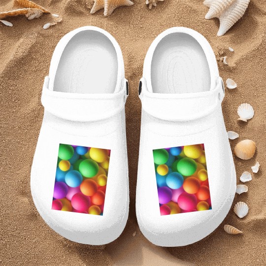 Vibrant Multi Colored Spheres Nurse Clogs