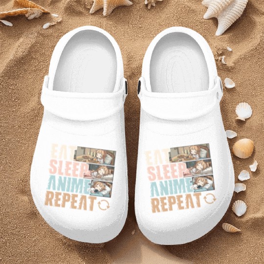 Eat Sleep Anime Repeat Funny Otaku Nurse Clogs