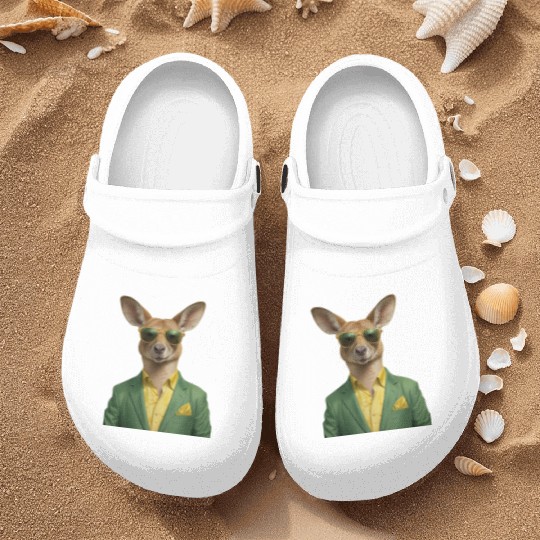 Green and Gold Kangaroo 7 Nurse Clogs