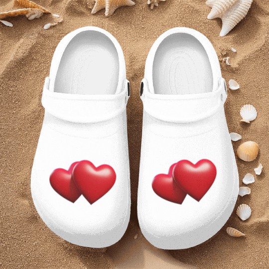 love red hearts Nurse Clogs