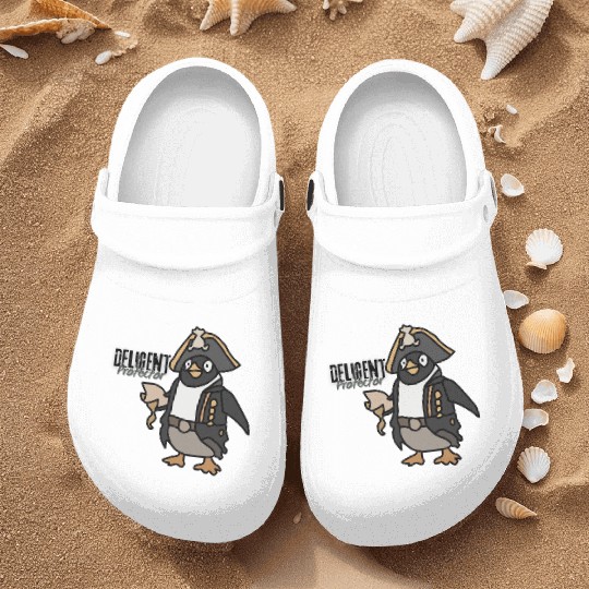 Cool Minimalist Penguin Chilling | Funny Nurse Clogs