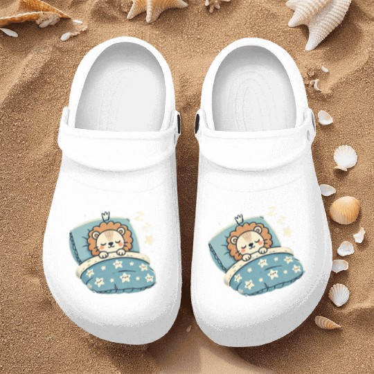 Lion Sleeping In Bed At Night Time Nurse Clogs
