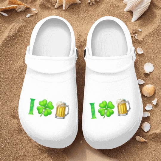 I Shamrock Beer Funny St Patrick's Day I Love Beer Nurse Clogs