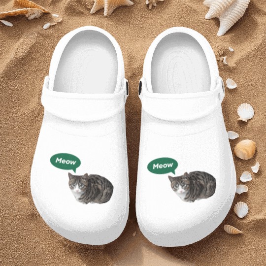Meow, Cute Cat Design Nurse Clogs