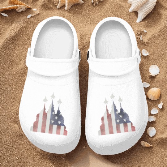 Patriotic Flyby F-22 Raptor Nurse Clogs