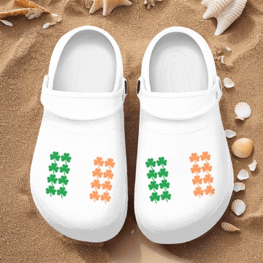 Ireland Shamrock Flag Nurse Clogs