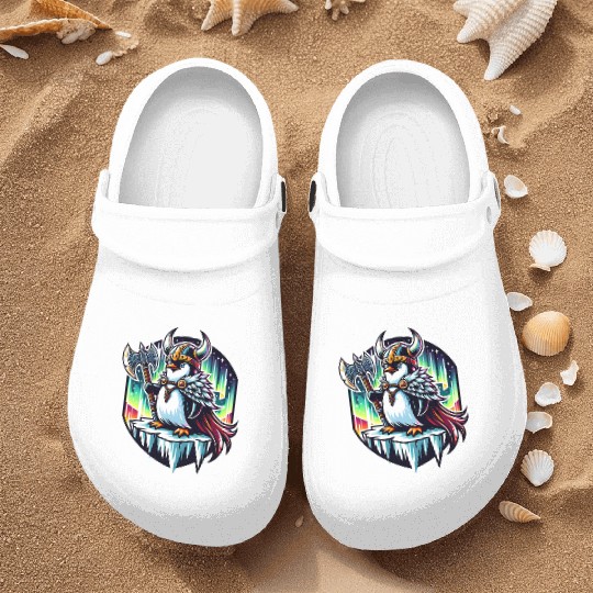 Viking Penguin Conquering Northern Lights Nurse Clogs