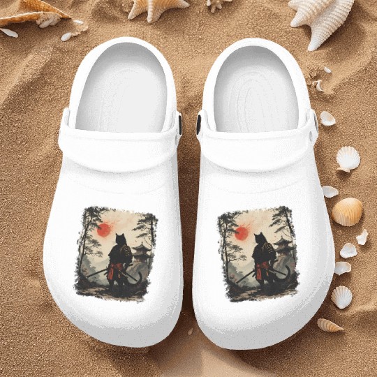 Samurai Cat Warrior Nurse Clogs Design