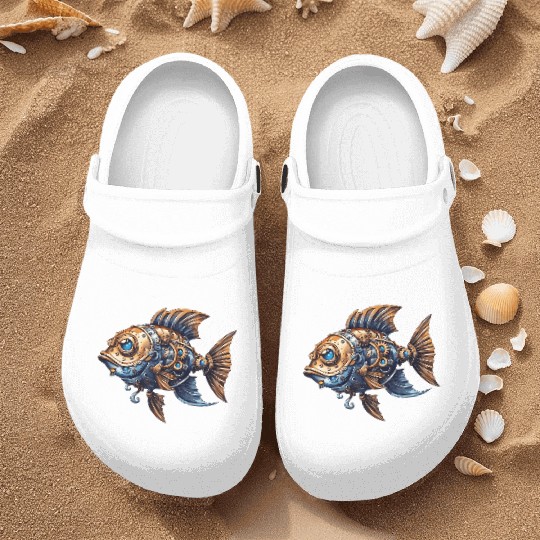 Steampunk Fish Unique Fantasy Ocean Nurse Clogs