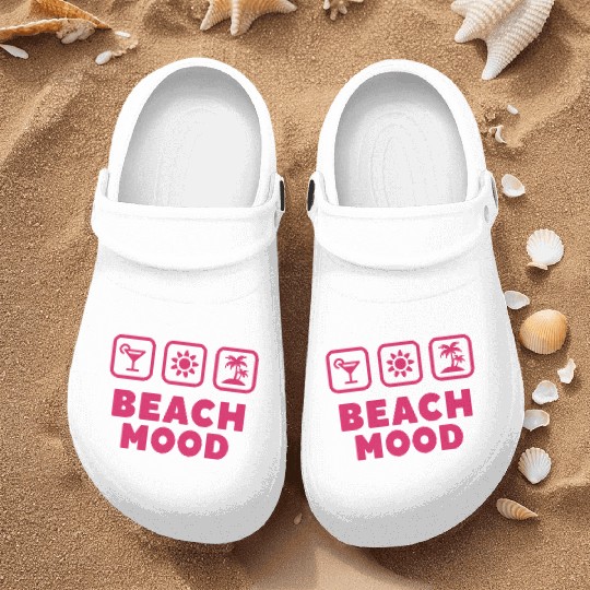 Beach Mood Summer Sun Sea Vacation Cocktail Nurse Clogs