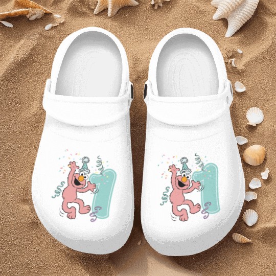 Sesame Street Birthday Design With Elmo One Year Nurse Clogs