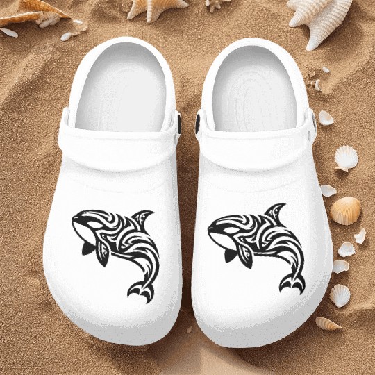 Eleganter Orca T Tattoo Style Nurse Clogs