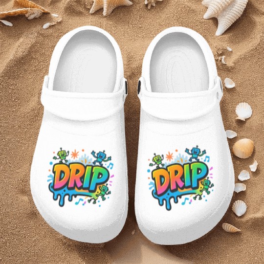 DRIP Graffiti Robot Nurse Clogs – Fun Streetwear Style