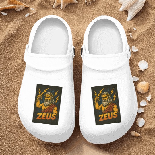 Epic Zeus Thunderbolt Illustration Nurse Clogs