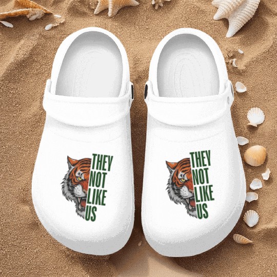 They Not Like Us – Tiger Graphic Nurse Clogs