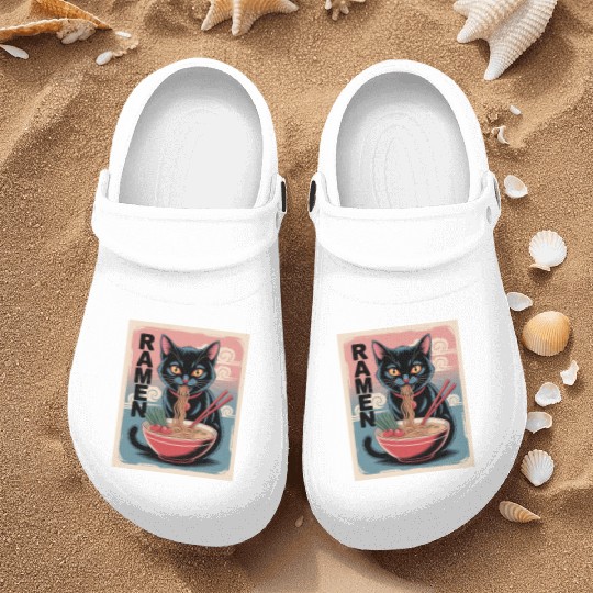 Ramen Cat Japanese Style Nurse Clogs
