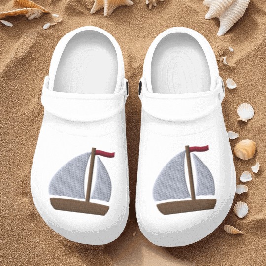 Sailboat embroidered Nurse Clogs