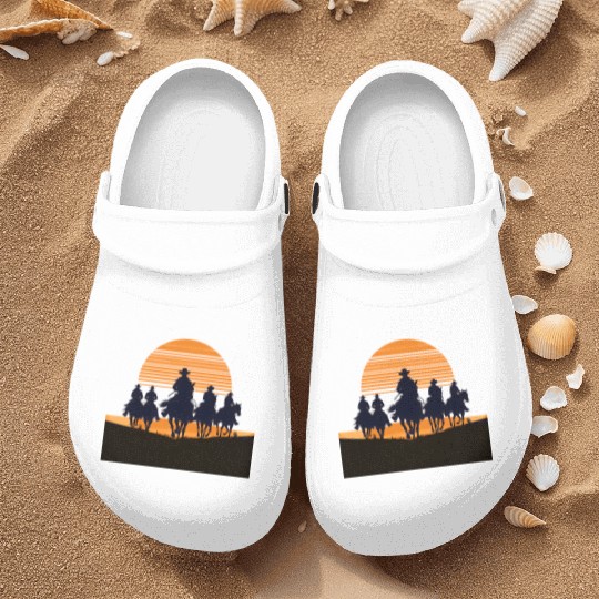 Western Sunset Cowboy Nurse Clogs