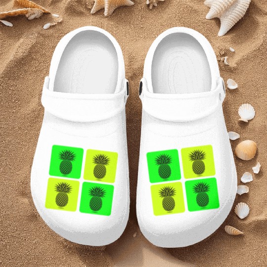 Pop Art Pineapple Nurse Clogs