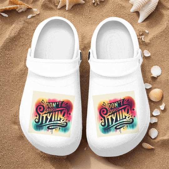 Vibrant Expressionist Typography Nurse Clogs