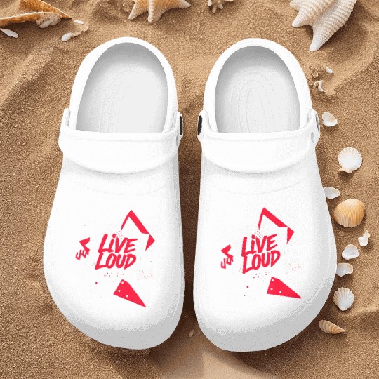 Live Loud Bold Typography Nurse Clogs