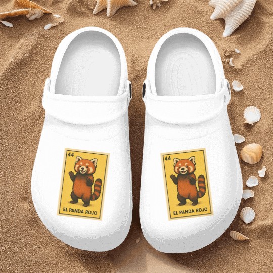 EL PANDA ROJO - THE RED PANDA - LA LOTERÍA Nurse Clogs