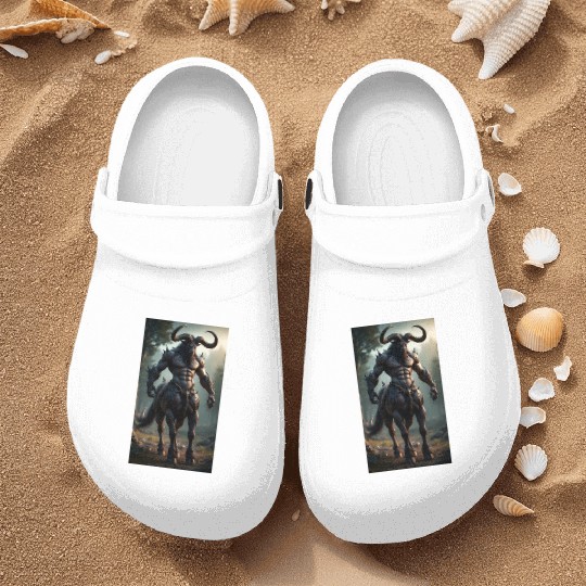 Dark Minotaur Warrior Fantasy Art Nurse Clogs