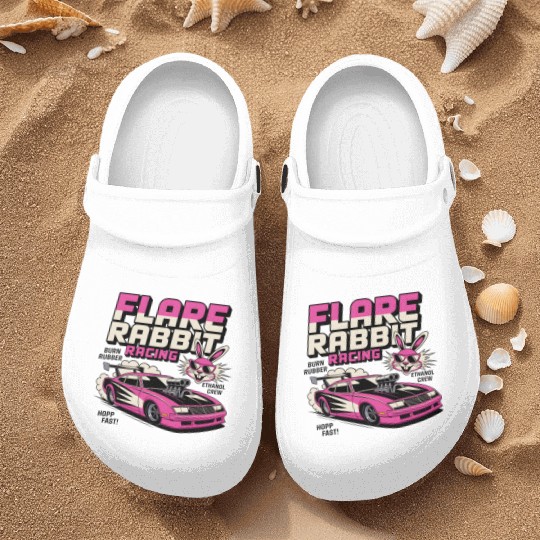 Flare Rabbit Racing – Vintage Drag Bunny Funny Car Nurse Clogs