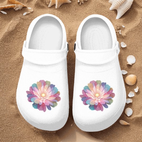 Ethereal Lotus Bloom Digital Art Nurse Clogs