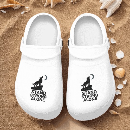 Stand Strong Alone – Lone Wolf Cliff Design Nurse Clogs