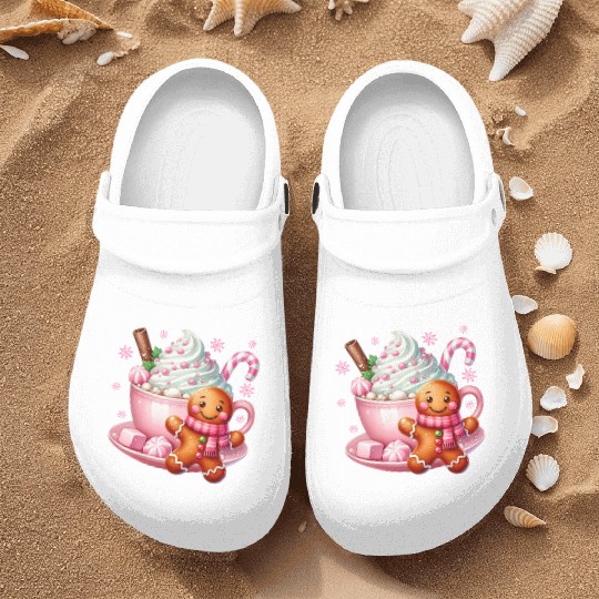 Whimsical Holiday Hot Chocolate Scene Nurse Clogs