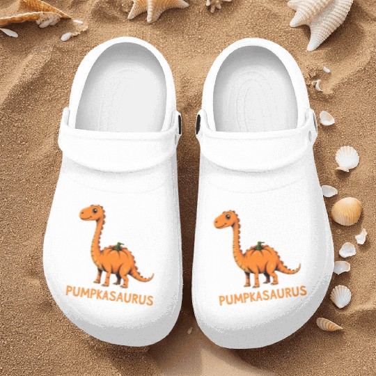 Pumpkasaurus Pumpkin Dinosaur Funny Halloween Nurse Clogs