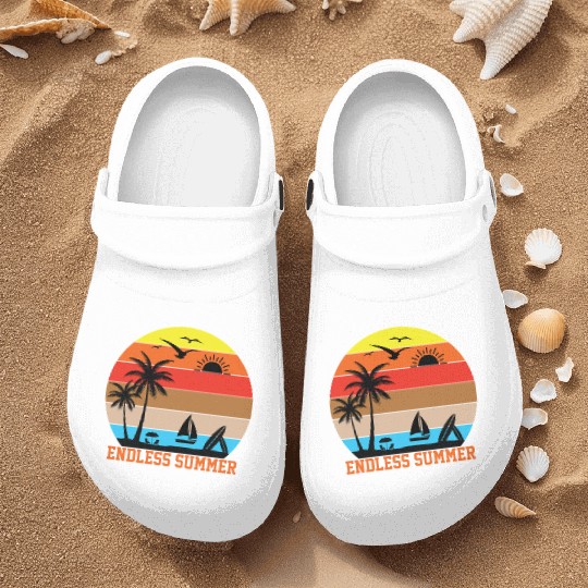 Endless Summer Sunset Design Nurse Clogs