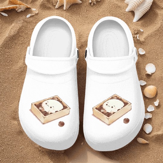 Kawaii Mochi Cookie Illustration Nurse Clogs