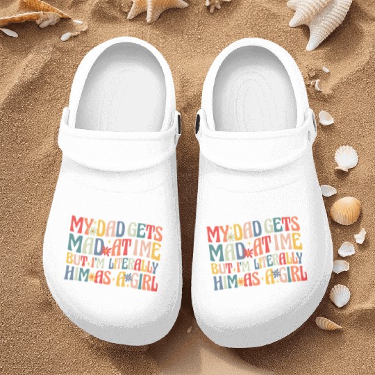 Retro Flower Funny Dad Daughter Quote Nurse Clogs